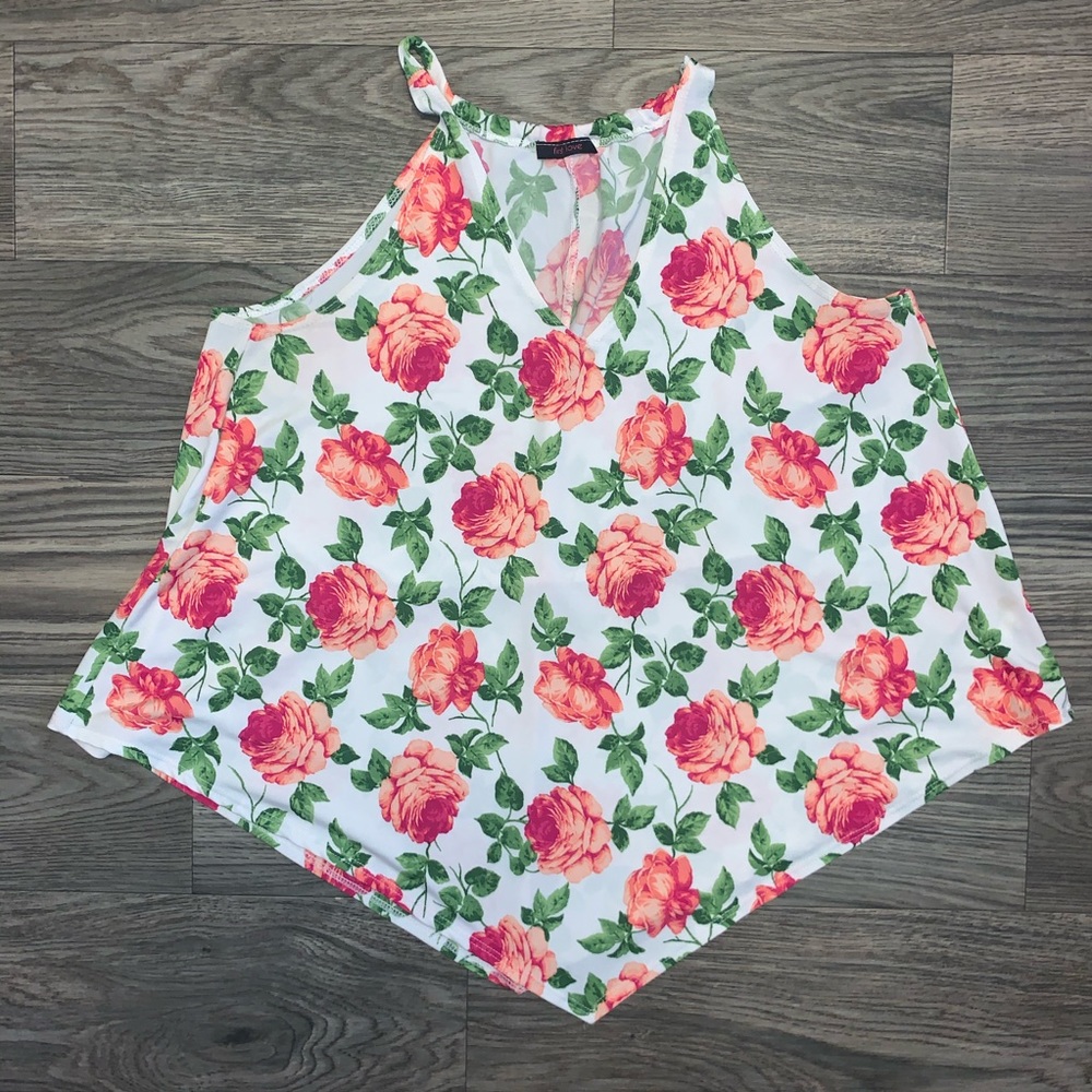 Floral hankie cut top